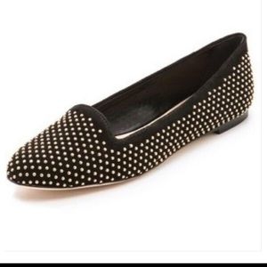 Loeffler Randall Black Gold Blaise Flats